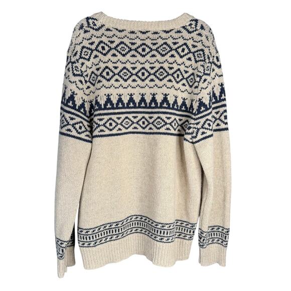 J.CREW WALLACE & BARNES Fair Isle Wool Mens Large Fishermans Gorpcore Sweater - Picture 3 of 8